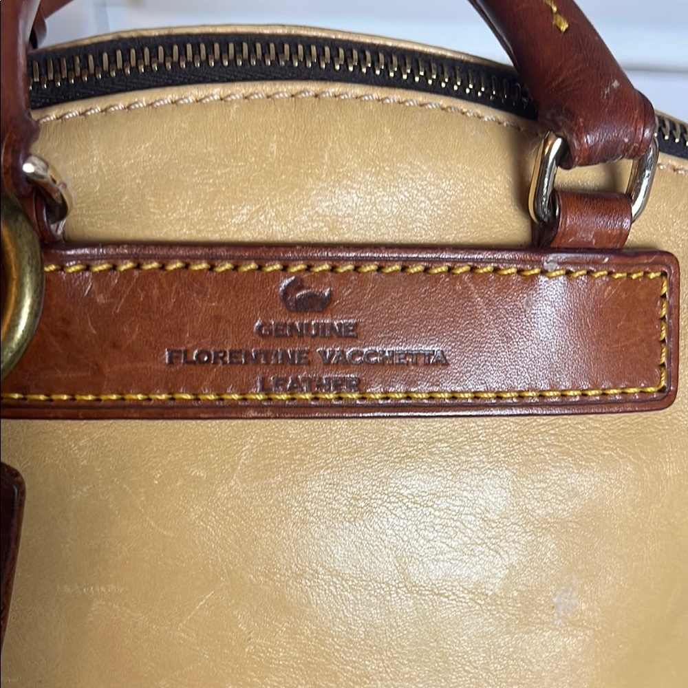 Dooney & Bourke Tan and Brown Satchel with Structured Design - Picture 4 of 13